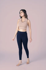 SlimFlow™ Dark Navy Ankle Length Leggings - Product Image