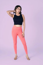 SlimFlow™ Light Coral Ankle Length Leggings - Product Image
