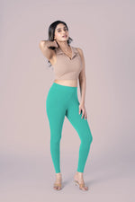 SlimFlow™ Mint Ankle Length Leggings - Product Image