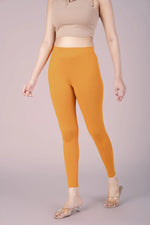 SlimFlow™ Mustard Ankle Length Leggings - Product Image
