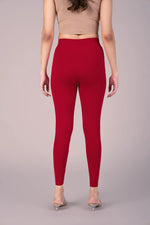SlimFlow™ Red Ankle Length Leggings - Product Image