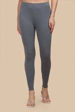SlimFlow™ Steel Grey Ankle Length Leggings - Product Image