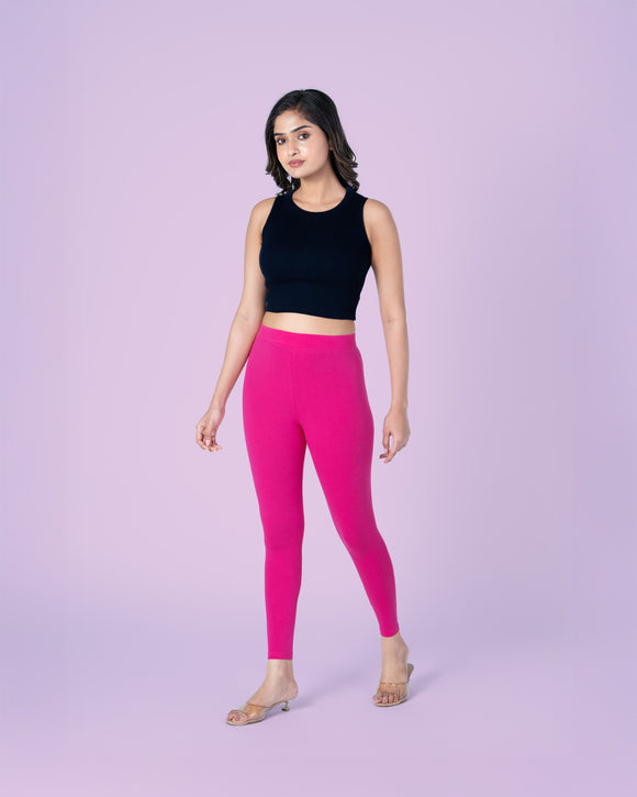 SlimFlow™ Fuchsia Ankle Length Leggings
