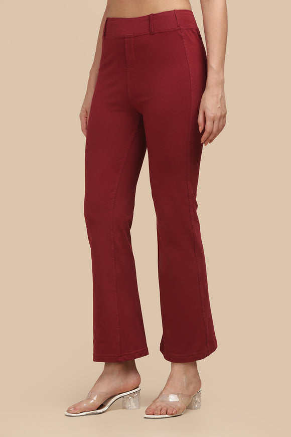 SlimFlow™ Maroon Flare Pants