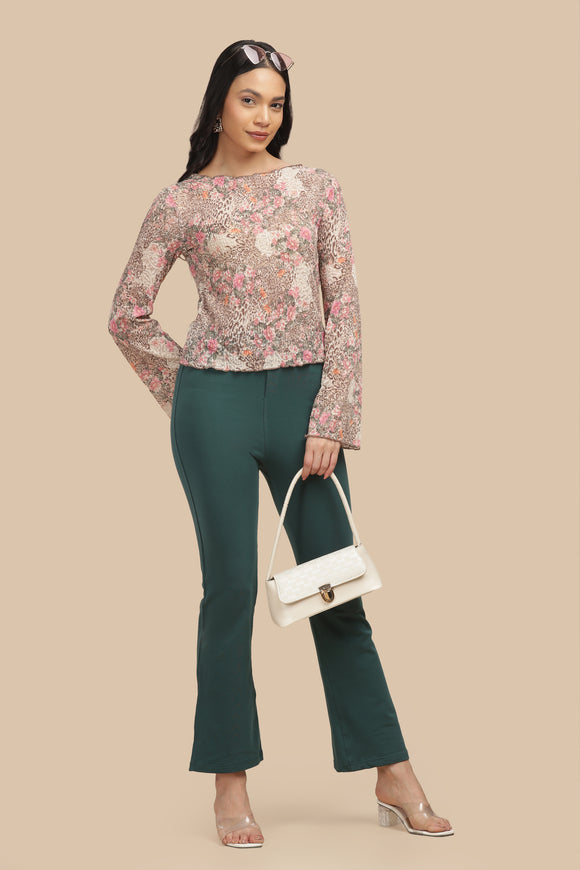 SlimFlow™ Amazon Green Flare Pants