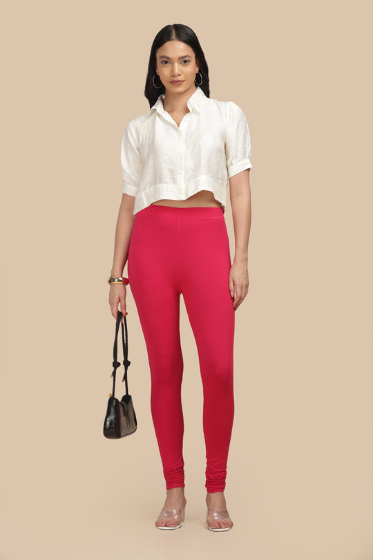 SlimFlow™ Hot Pink Churidar Leggings