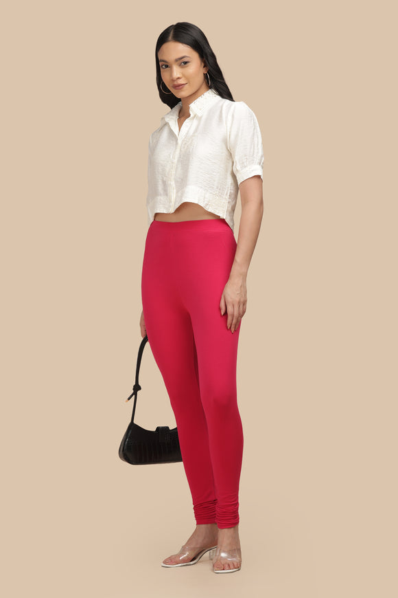 SlimFlow™ Hot Pink Churidar Leggings