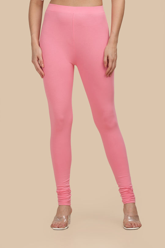 SlimFlow™ Baby Pink Churidar Leggings
