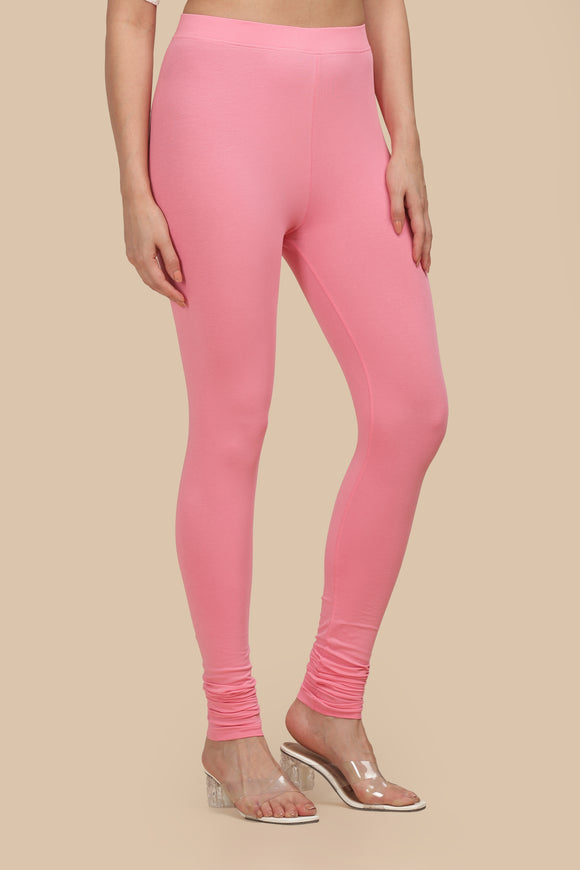 SlimFlow™ Baby Pink Churidar Leggings