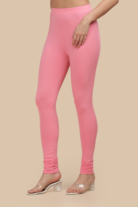 SlimFlow™ Baby Pink Churidar Leggings