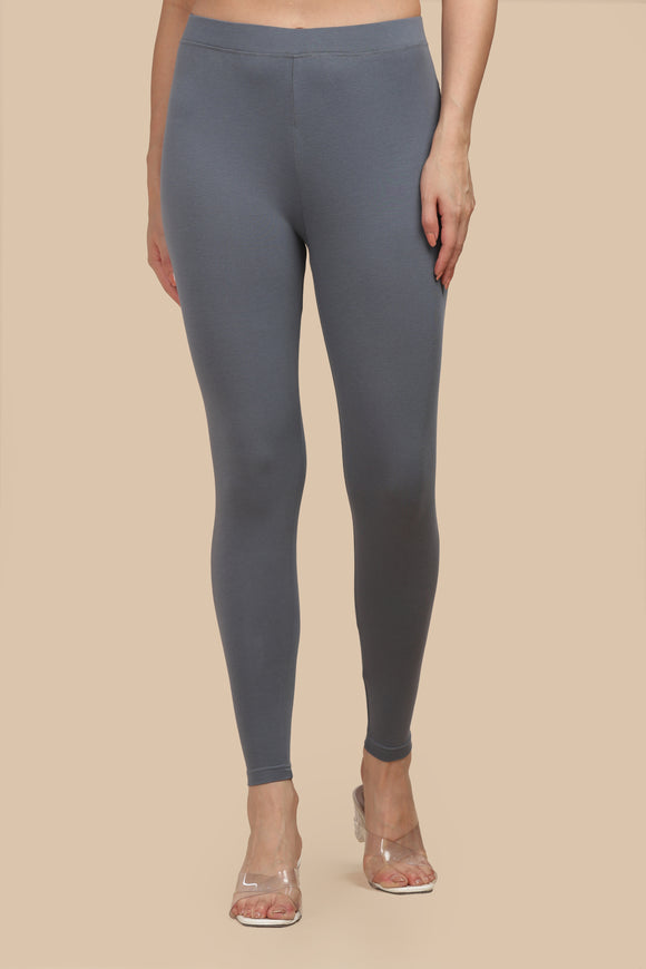 SlimFlow™ Steel Grey Ankle Length Leggings