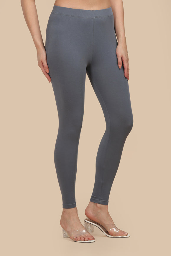 SlimFlow™ Steel Grey Ankle Length Leggings