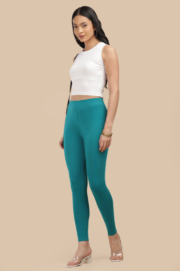 SlimFlow™ Persian Green Ankle Length Leggings
