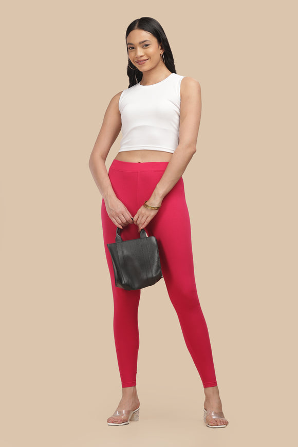 SlimFlow™ Hot Pink Ankle Length Leggings