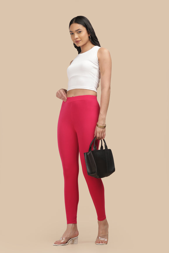 SlimFlow™ Hot Pink Ankle Length Leggings