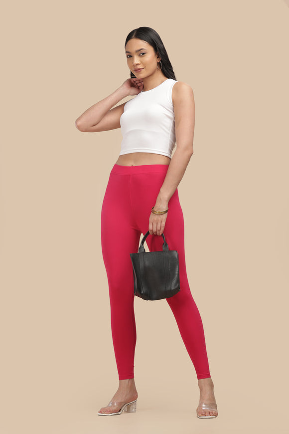 SlimFlow™ Hot Pink Ankle Length Leggings