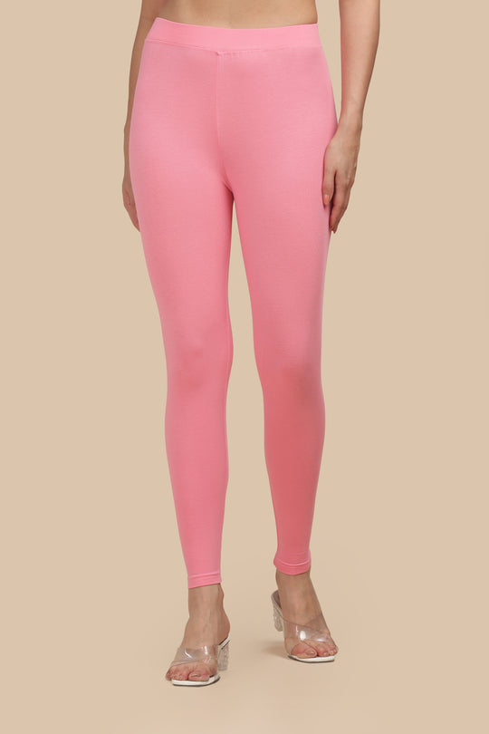 SlimFlow™ Baby Pink Ankle Length Leggings