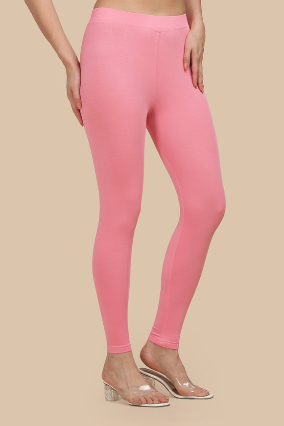 SlimFlow™ Baby Pink Ankle Length Leggings