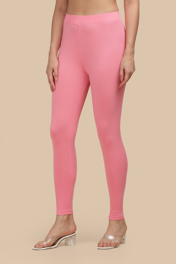 SlimFlow™ Baby Pink Ankle Length Leggings