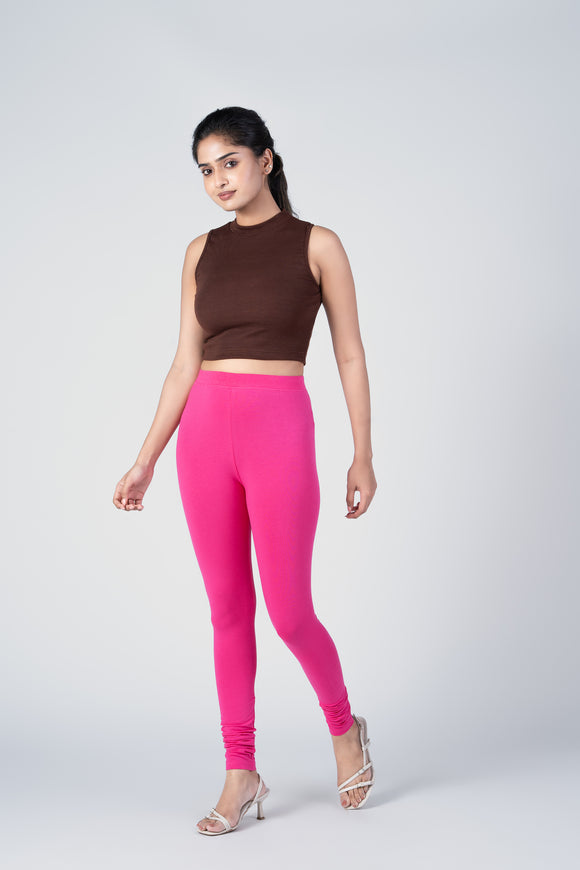 SlimFlow™ Fuchsia Churidar Leggings