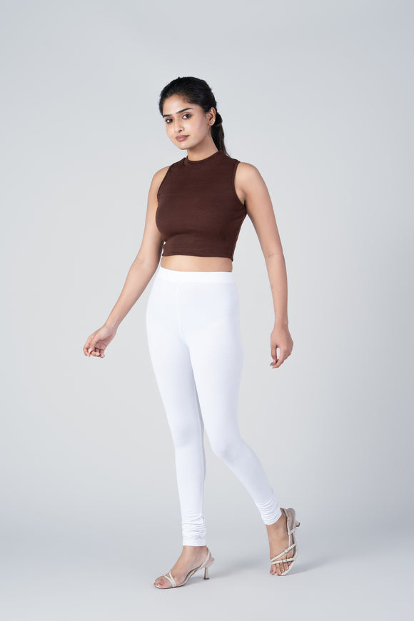 SlimFlow™ White Churidar Leggings