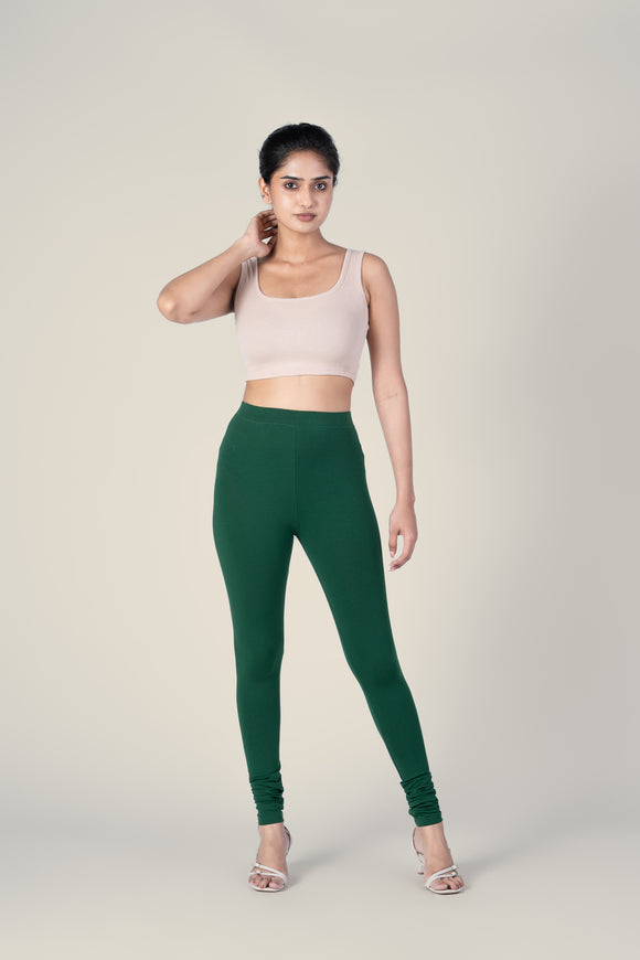 SlimFlow™ Bottle Green Churidar Leggings
