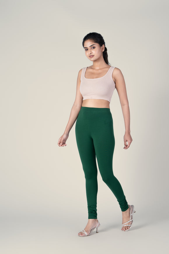 SlimFlow™ Bottle Green Churidar Leggings