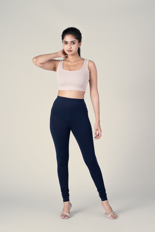SlimFlow™ Dark Navy Churidar Leggings