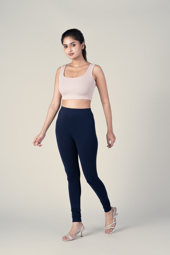 SlimFlow™ Dark Navy Churidar Leggings