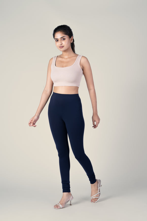 SlimFlow™ Dark Navy Churidar Leggings