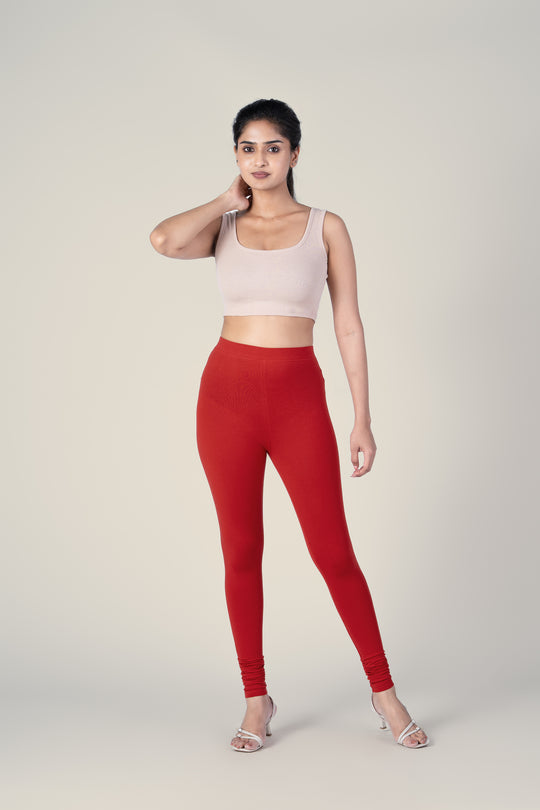 SlimFlow™ Red Churidar Leggings