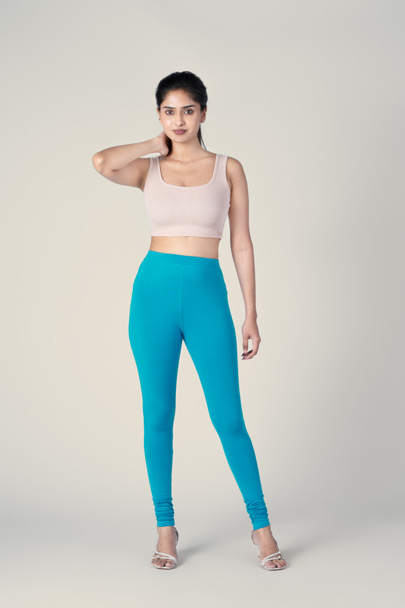SlimFlow™ Turquoise Blue Churidar Leggings