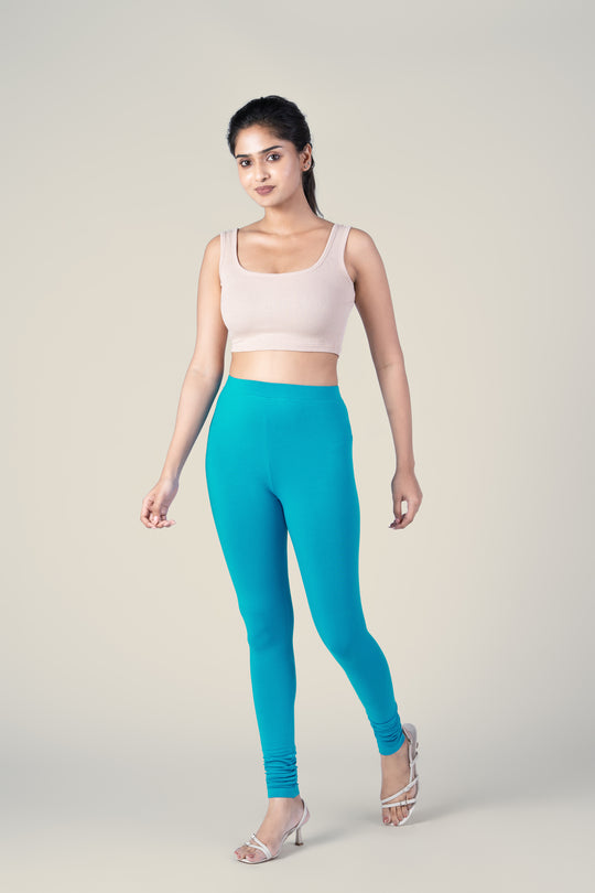 SlimFlow™ Turquoise Blue Churidar Leggings