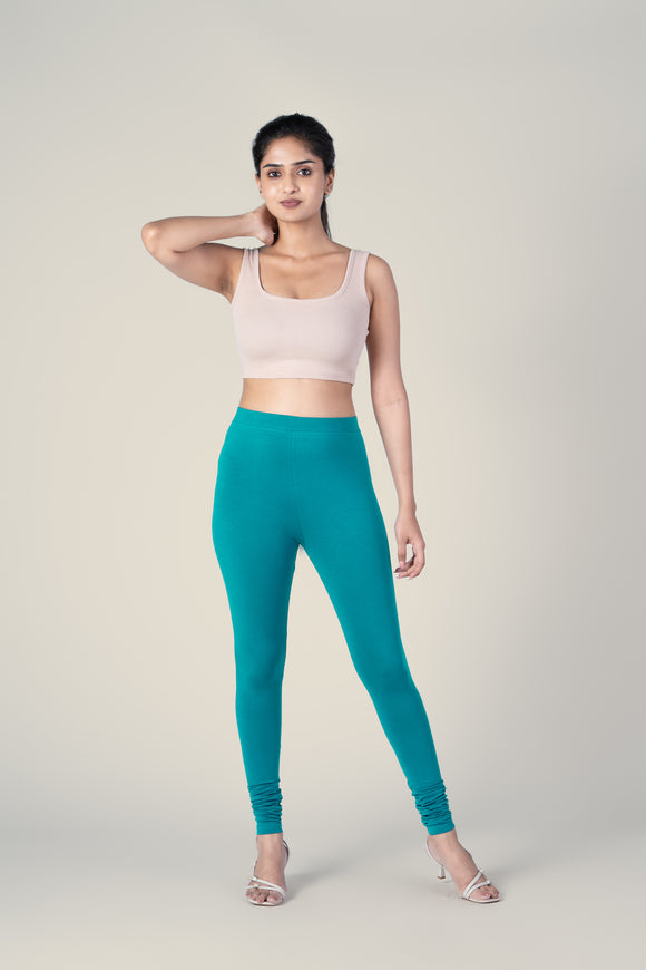 SlimFlow™ Petrol Blue Churidar Leggings