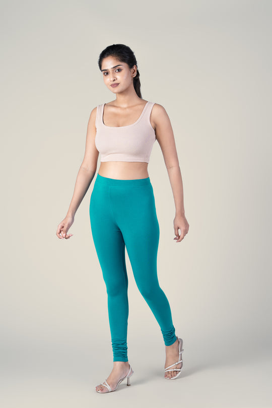 SlimFlow™ Petrol Blue Churidar Leggings