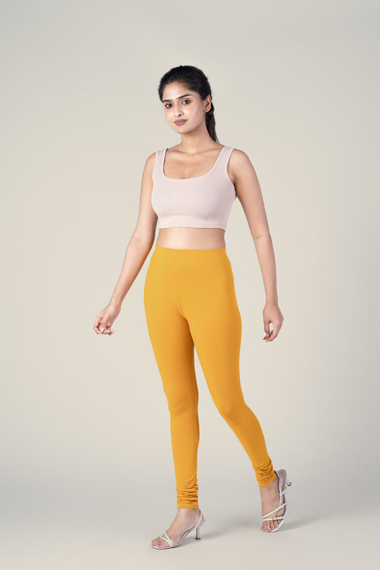 SlimFlow™ Mustard Churidar Leggings