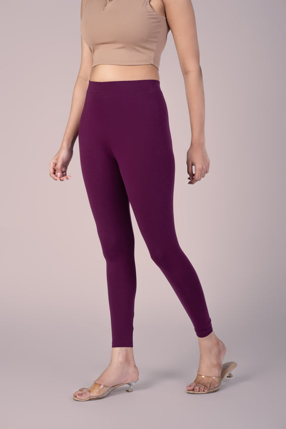 SlimFlow™ Wine Ankle Length Leggings