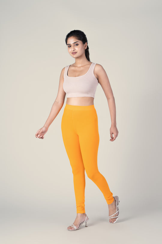 SlimFlow™ Golden Yellow Churidar Leggings