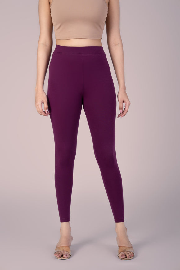 SlimFlow™ Wine Ankle Length Leggings
