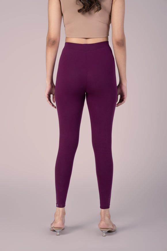 SlimFlow™ Wine Ankle Length Leggings