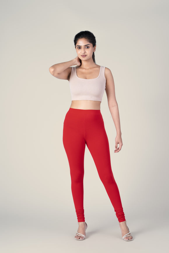 SlimFlow™ Candy Red Churidar Leggings