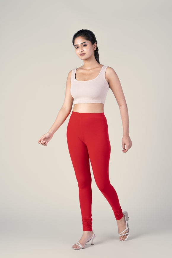 SlimFlow™ Candy Red Churidar Leggings