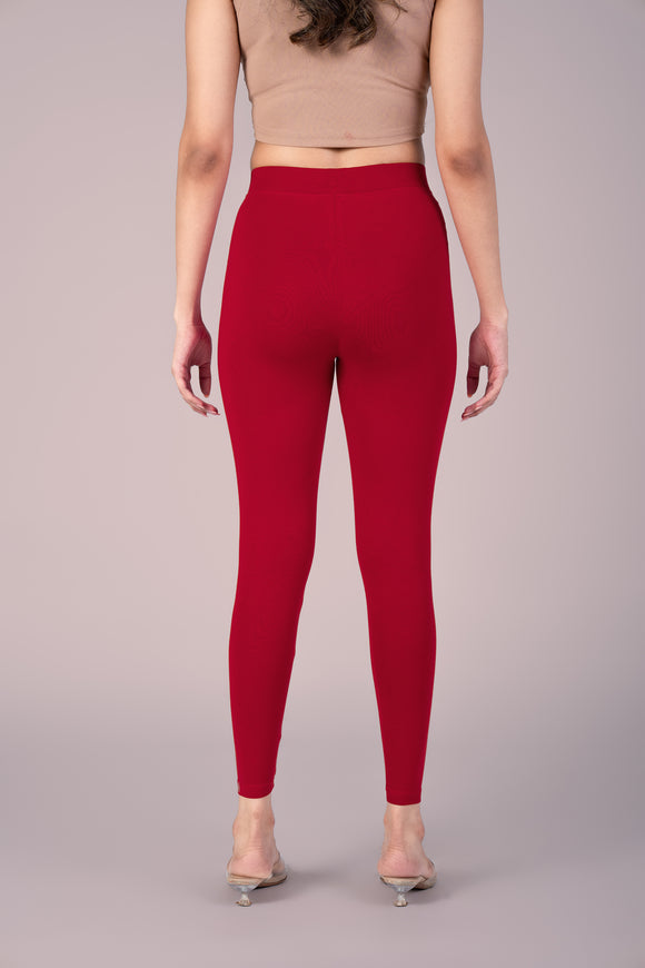 SlimFlow™ Red Ankle Length Leggings