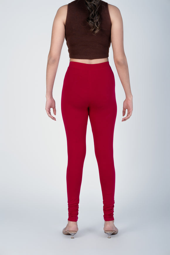 SlimFlow™ Red Maroon Churidar Leggings