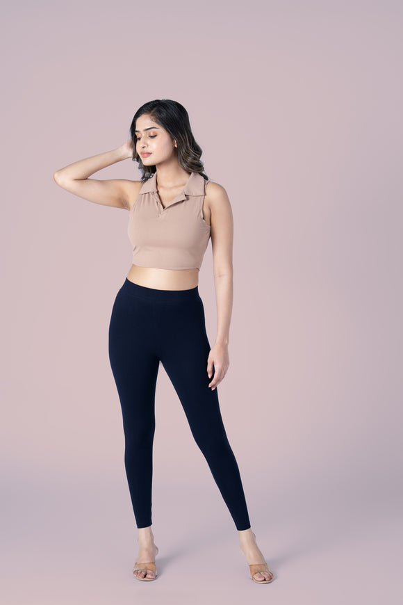 SlimFlow™ Dark Navy Ankle Length Leggings