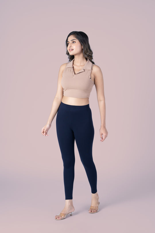 SlimFlow™ Dark Navy Ankle Length Leggings
