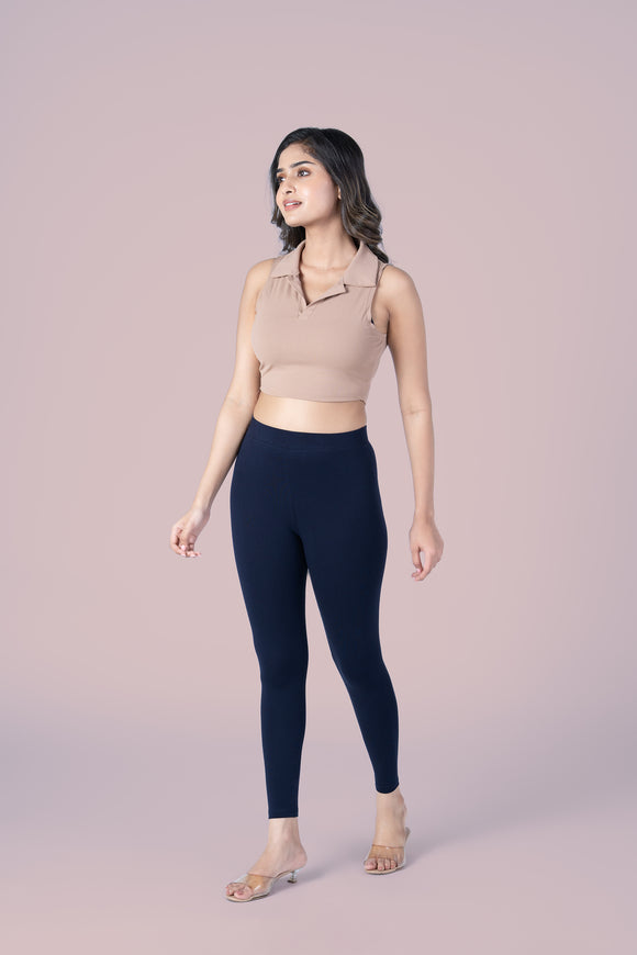 SlimFlow™ Dark Navy Ankle Length Leggings