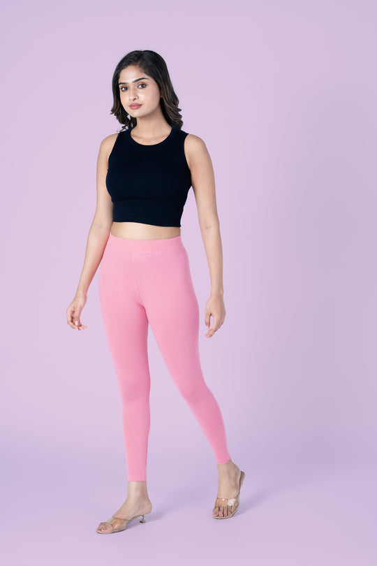 SlimFlow™ Pink Ankle Length Leggings