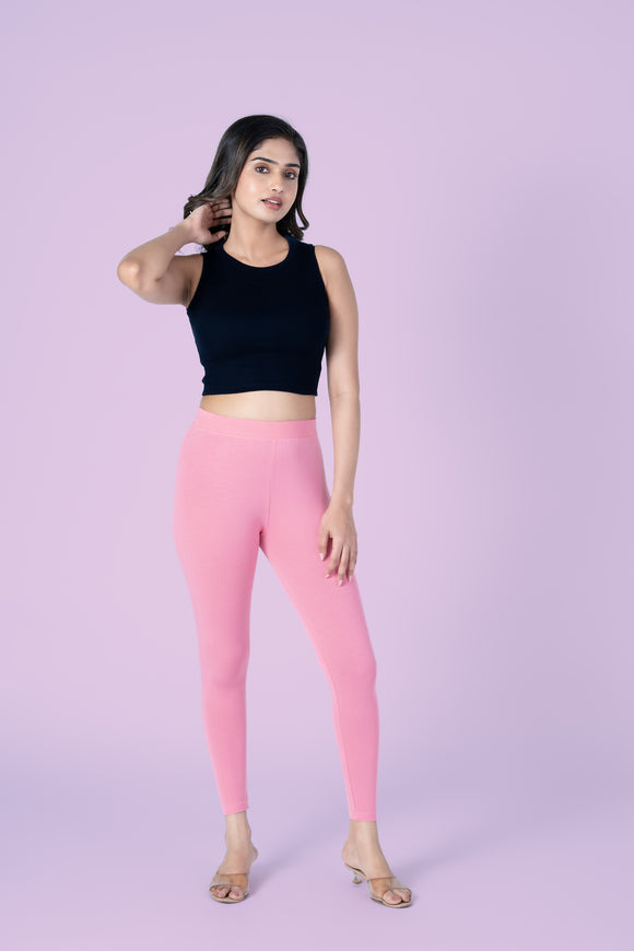 SlimFlow™ Pink Ankle Length Leggings