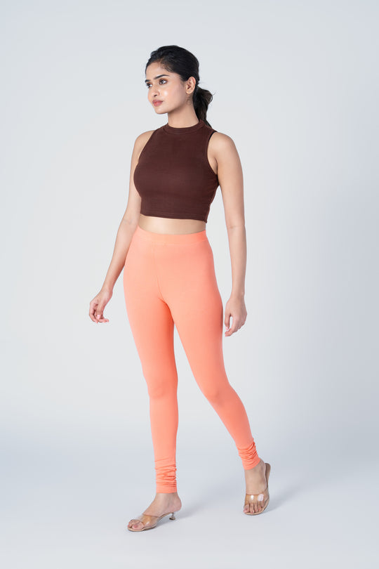 SlimFlow™ Peach Churidar Leggings